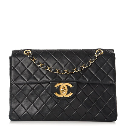 Chanel Lambskin Quilted XL Jumbo Single Flap Black 1 of 15