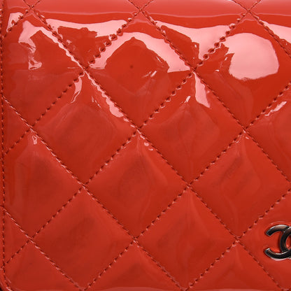 Chanel Patent Quilted Wallet On Chain WOC Red 10 of 10