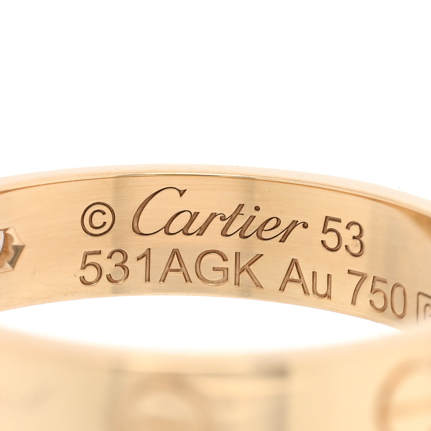 Cartier 18K Yellow Gold Diamond 4mm LOVE Wedding Band Ring 53 6.25 4 of 4