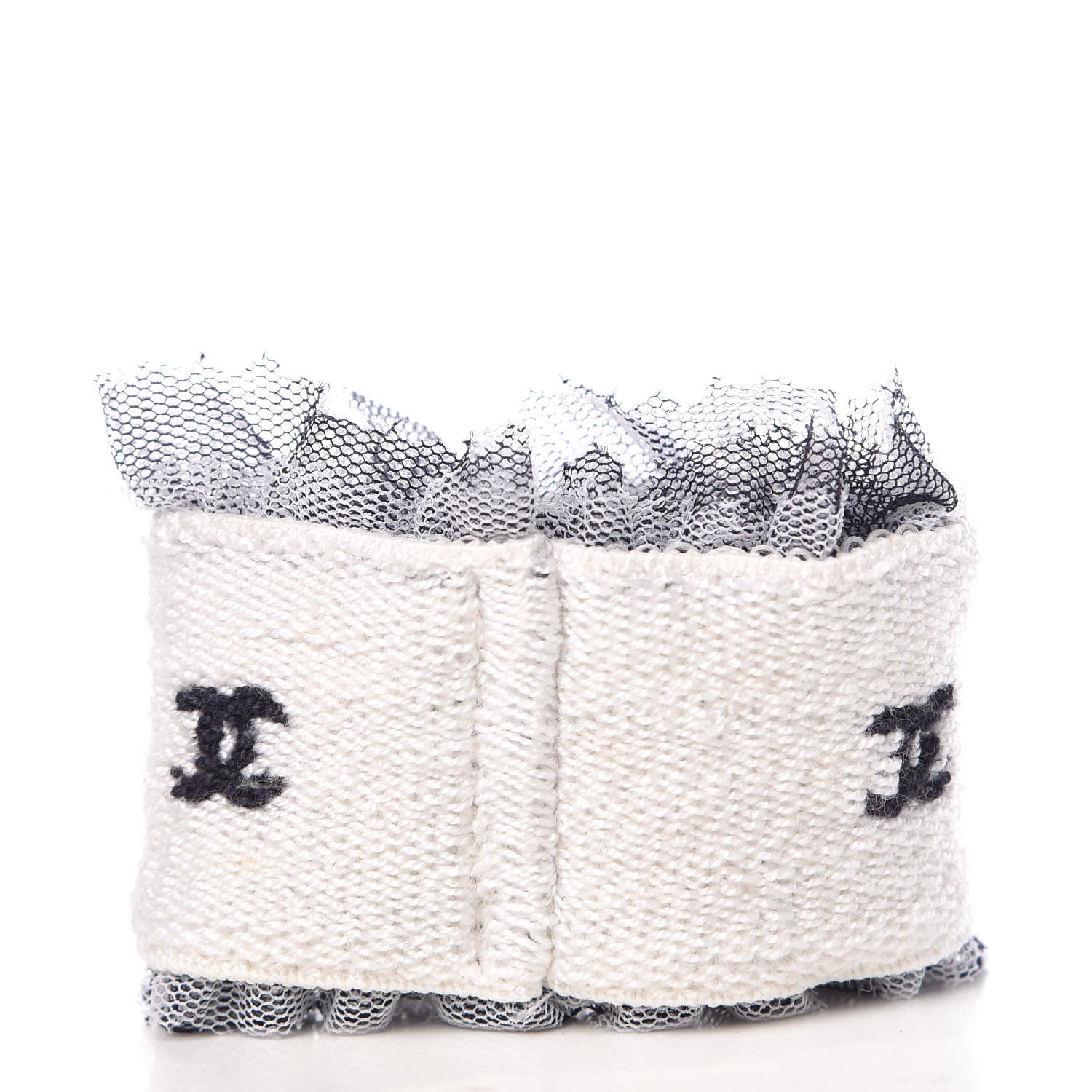 Chanel Coco Tennis Wimbledon Champ Wristband Bracelet White 3 of 4