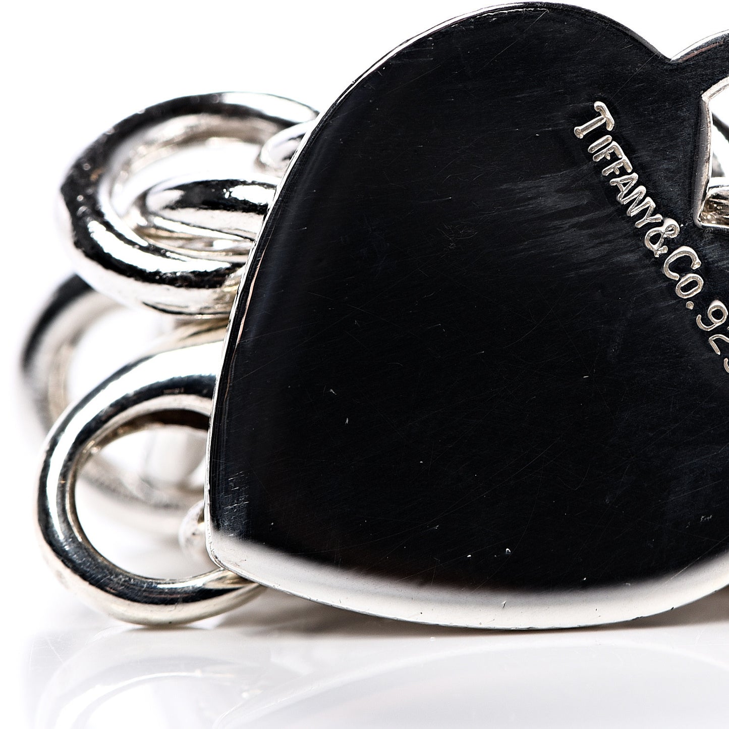 Sterling Silver Heart Tag Charm Bracelet