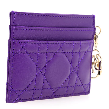 Christian Dior Lambskin Cannage Lady Dior Card Holder Purple 3 of 7