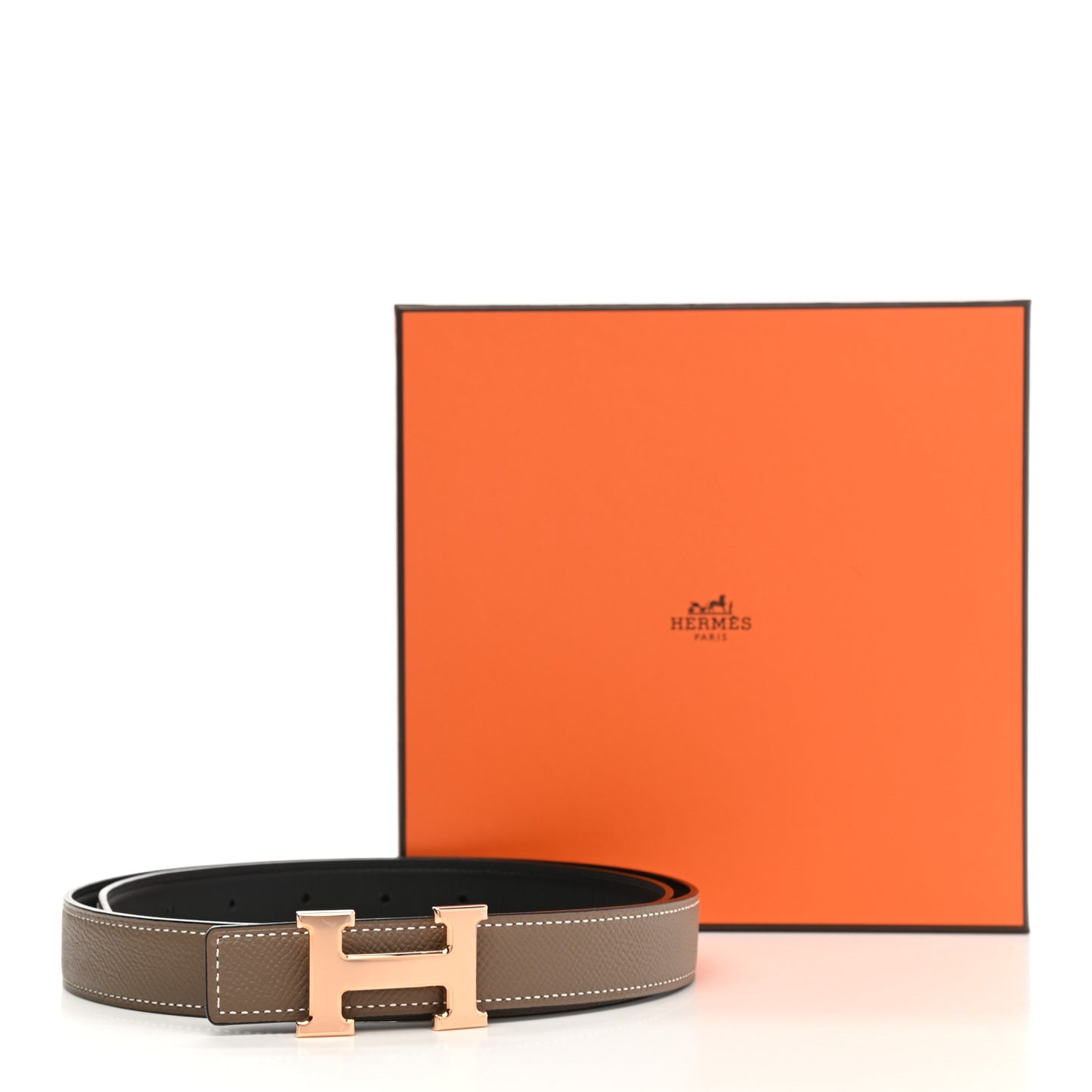 Epsom Swift 24mm Mini H Belt 85 34 Etoupe Black