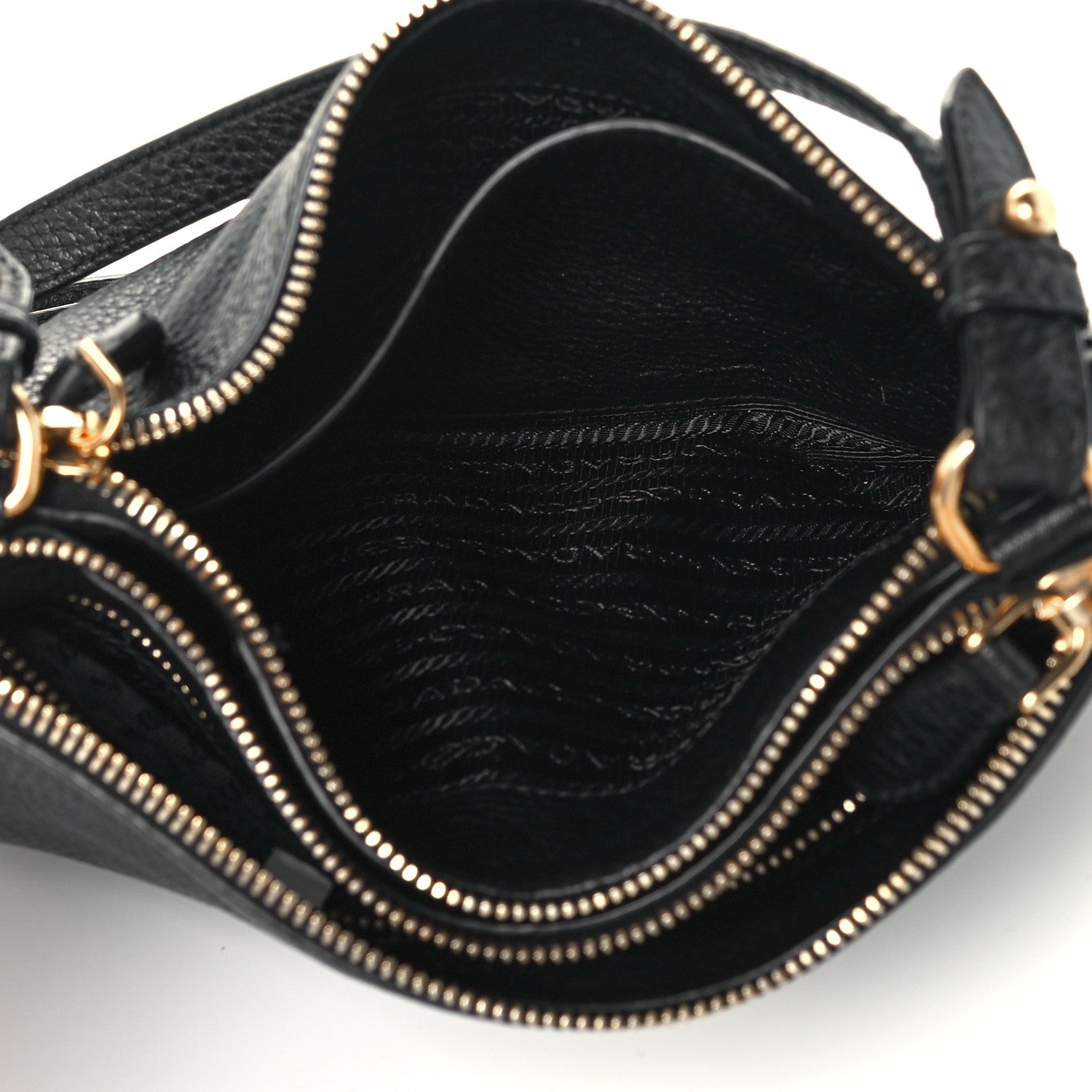 Prada Vitello Daino Double Zip Crossbody Bag Black 8 of 12