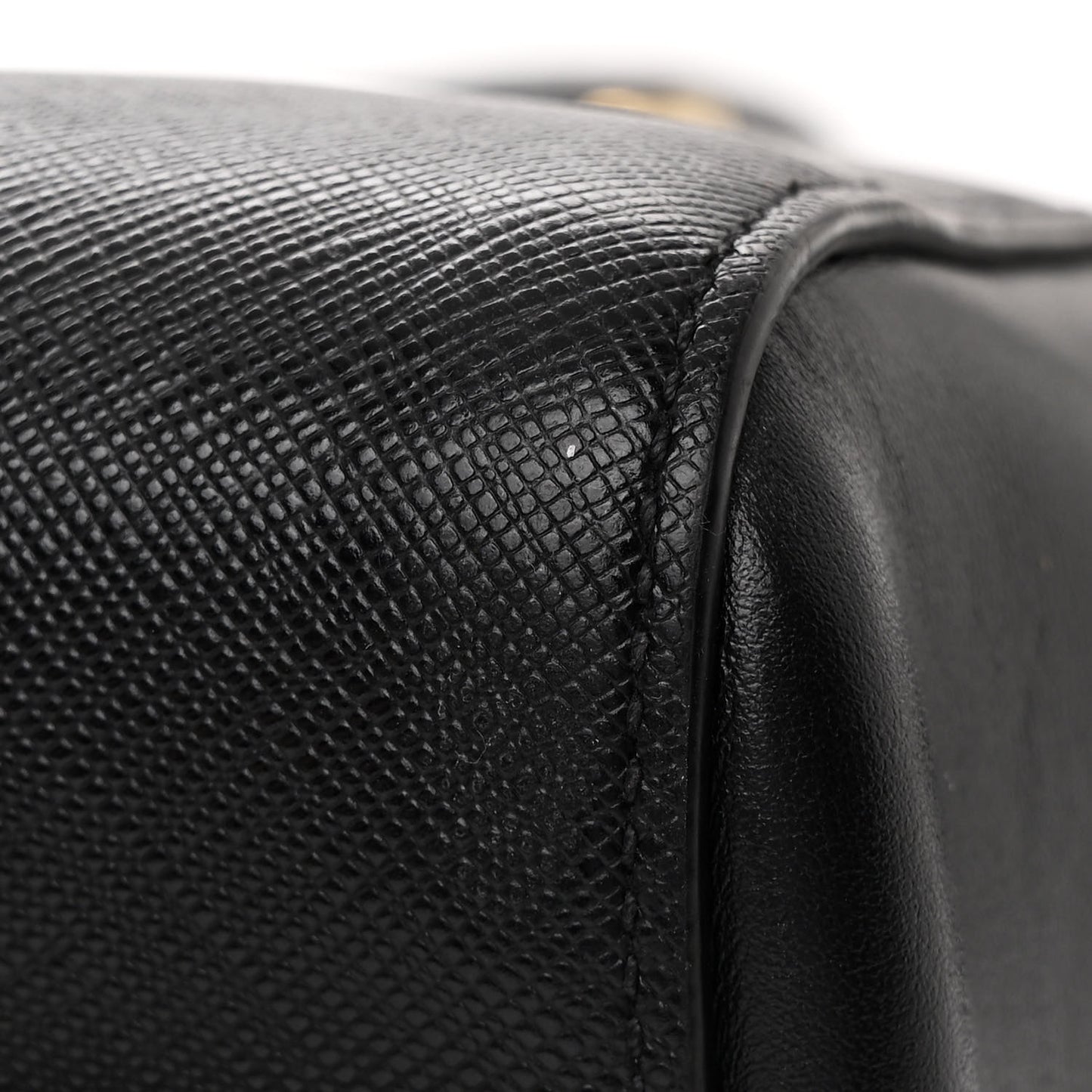 Saffiano Soft Calfskin Small Zippered Tote Black