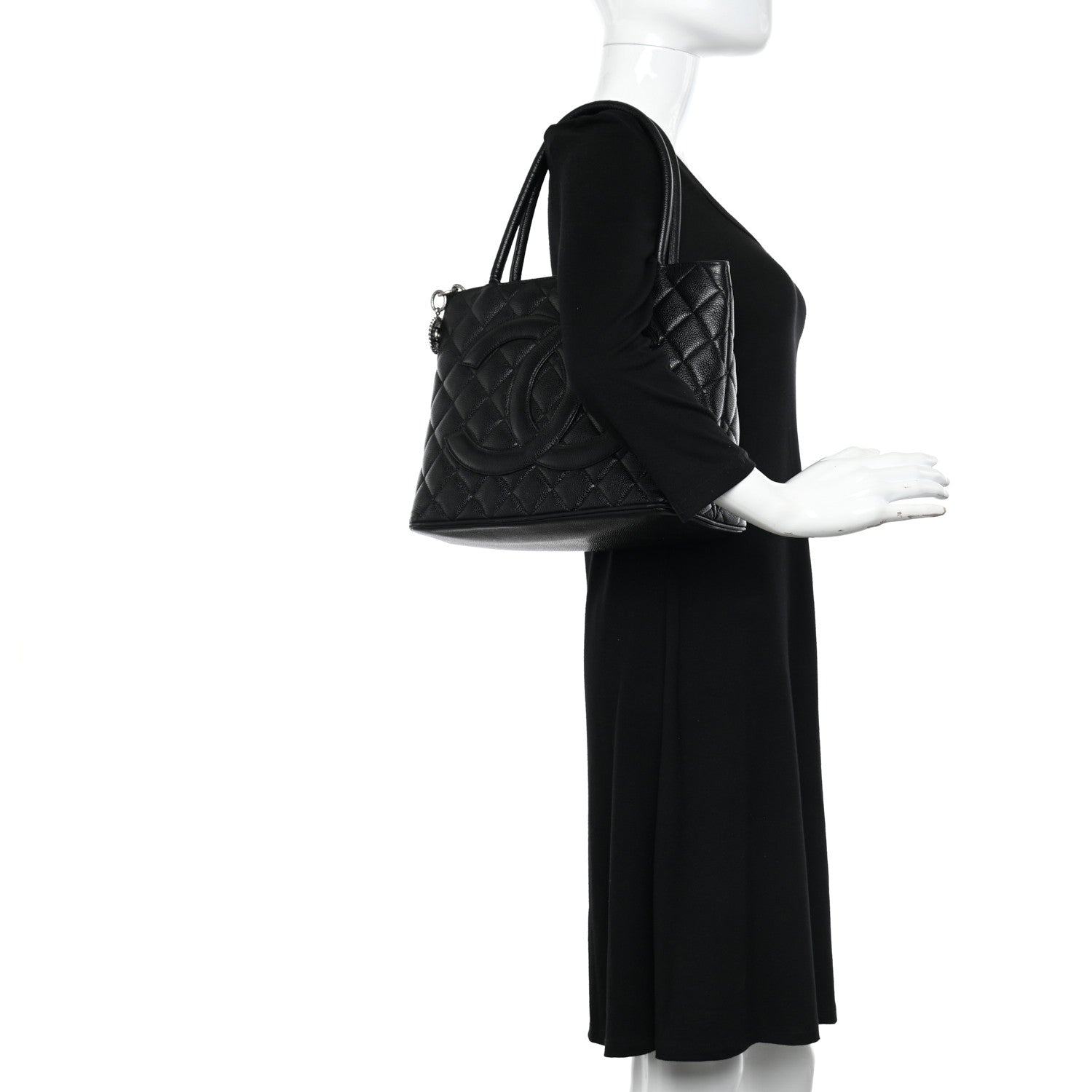 Chanel Caviar Quilted Medallion Tote Black 2 of 13