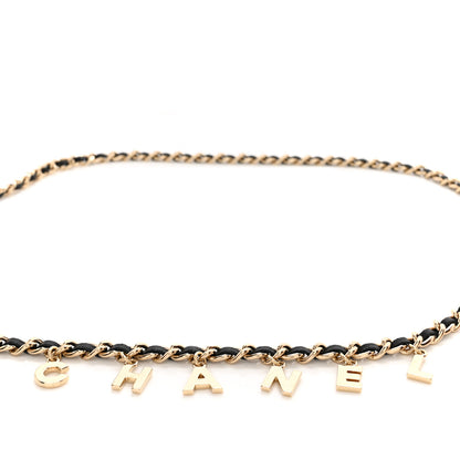 Chanel Lambskin Chain Logo Belt Black Gold 3 of 4