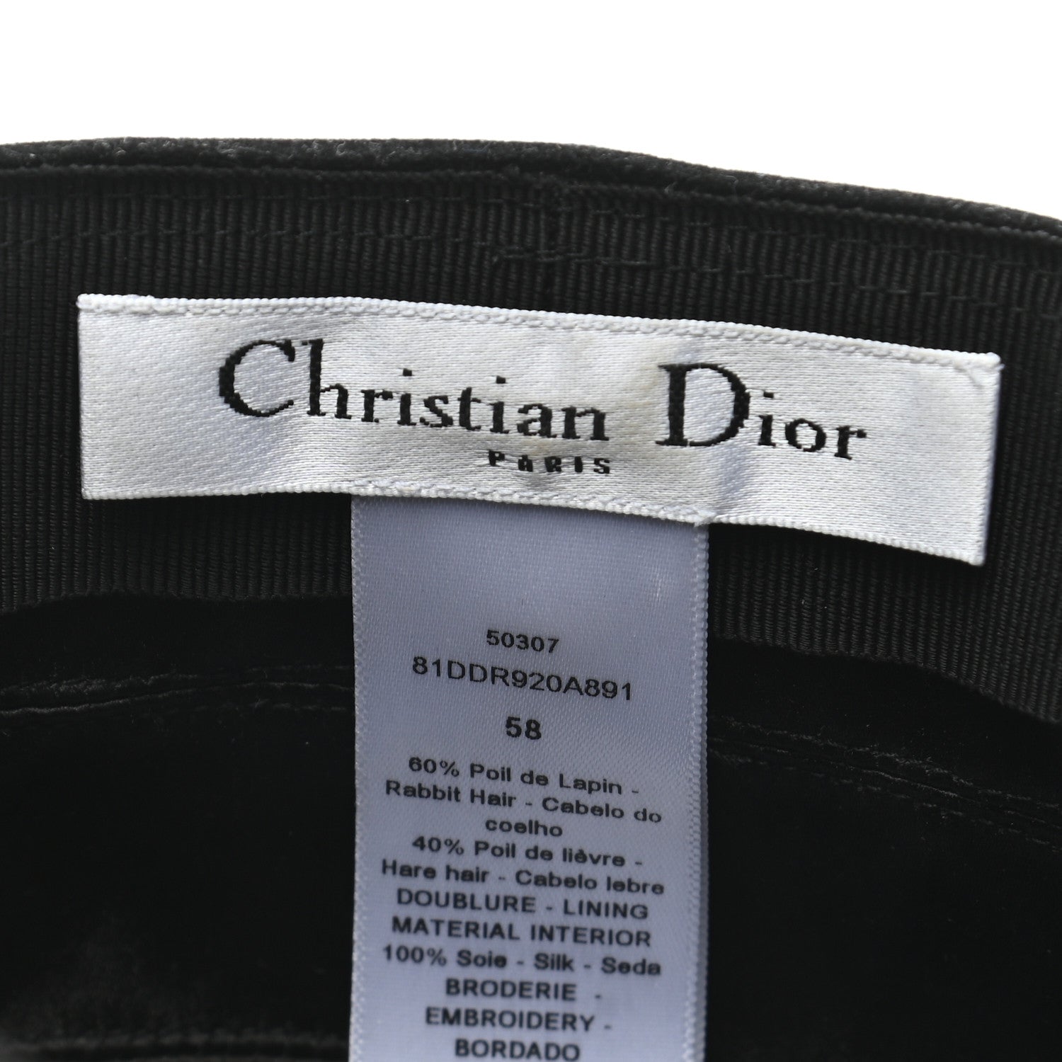Christian Dior Felt Cap 58 Black 8 of 8