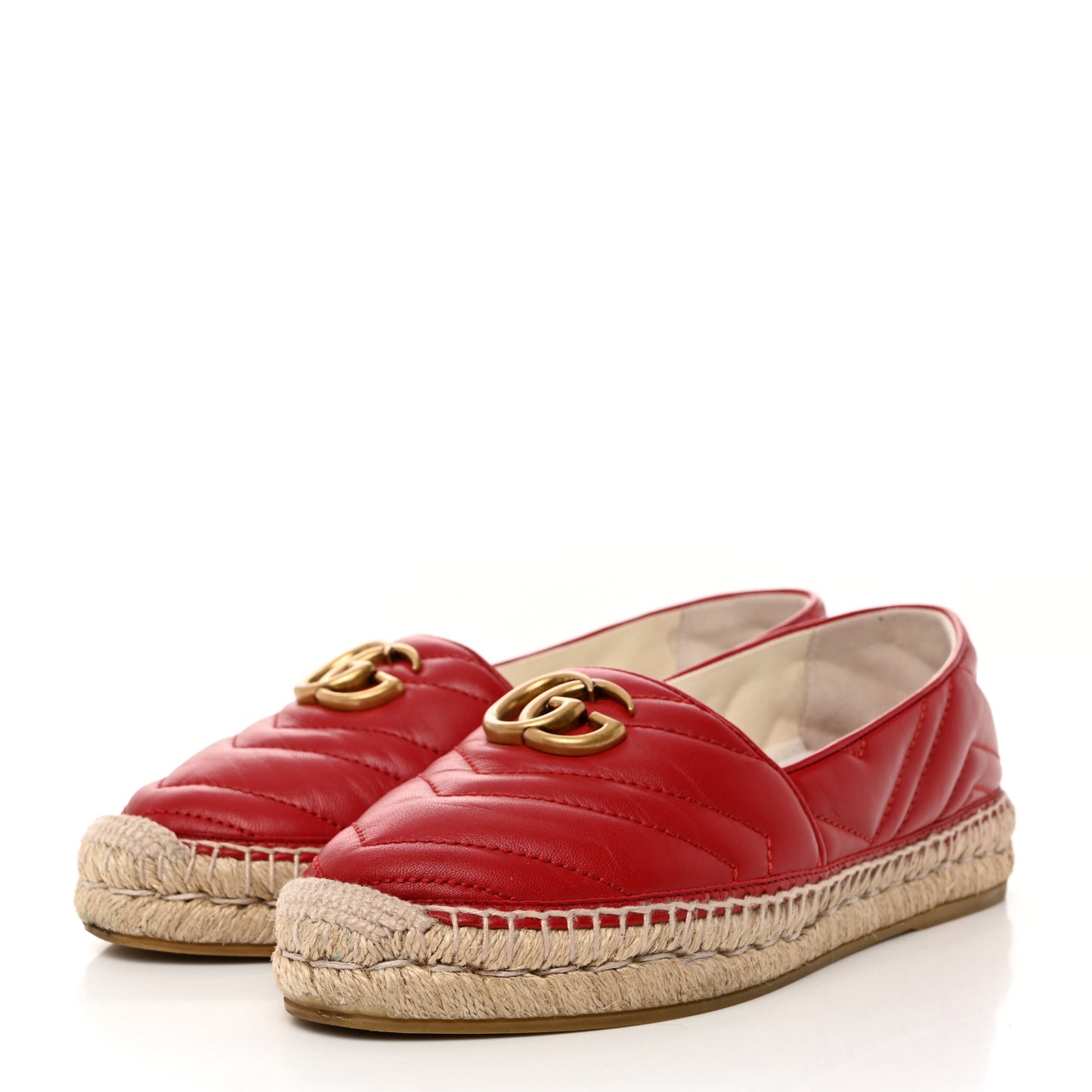 Nappa Matelasse GG Marmont Espadrilles 38 Hibiscus Red