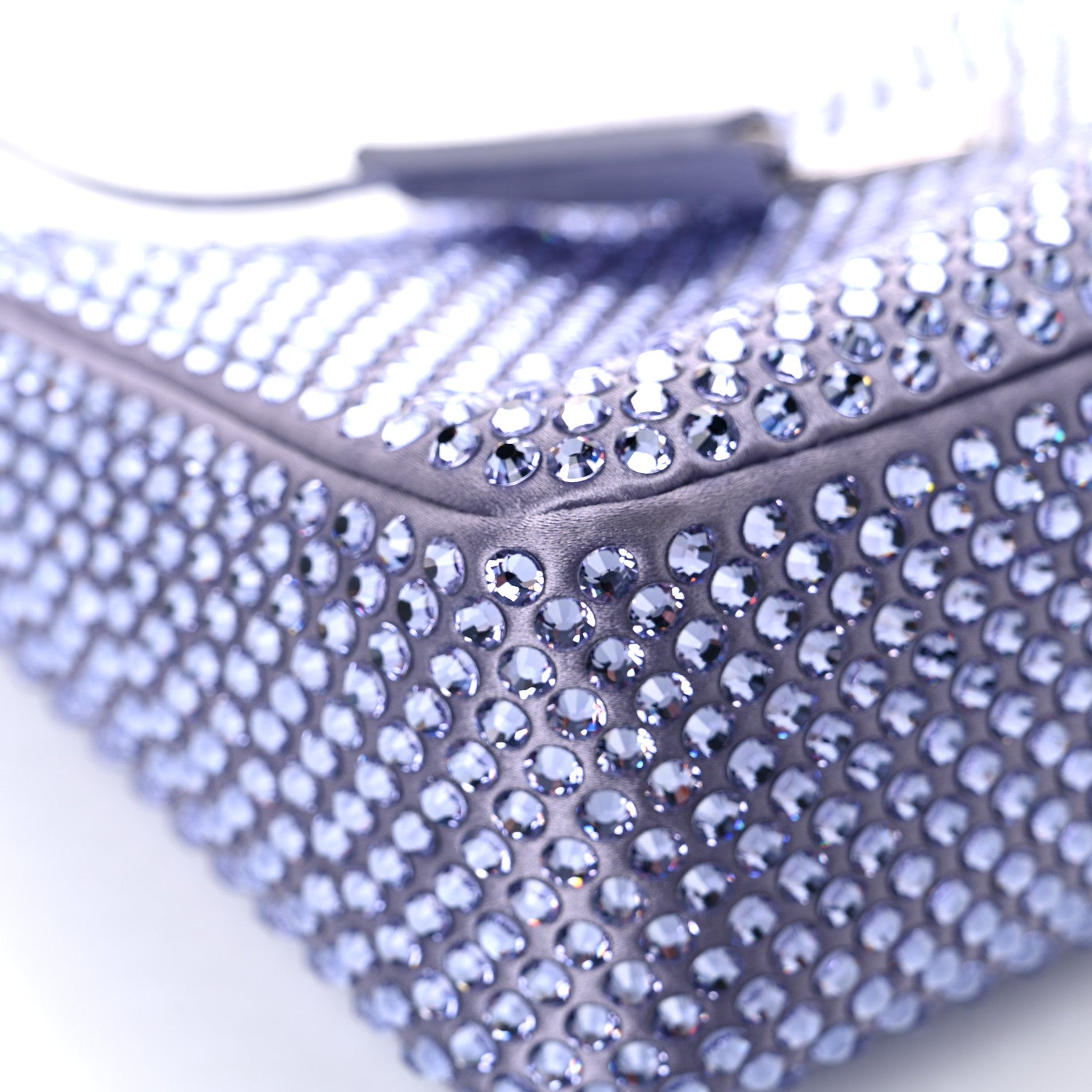 Prada Satin Crystal Mini Re-Edition 2000 Bag Glicine 8 of 11
