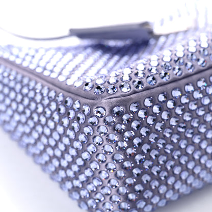 Prada Satin Crystal Mini Re-Edition 2000 Bag Glicine 8 of 11