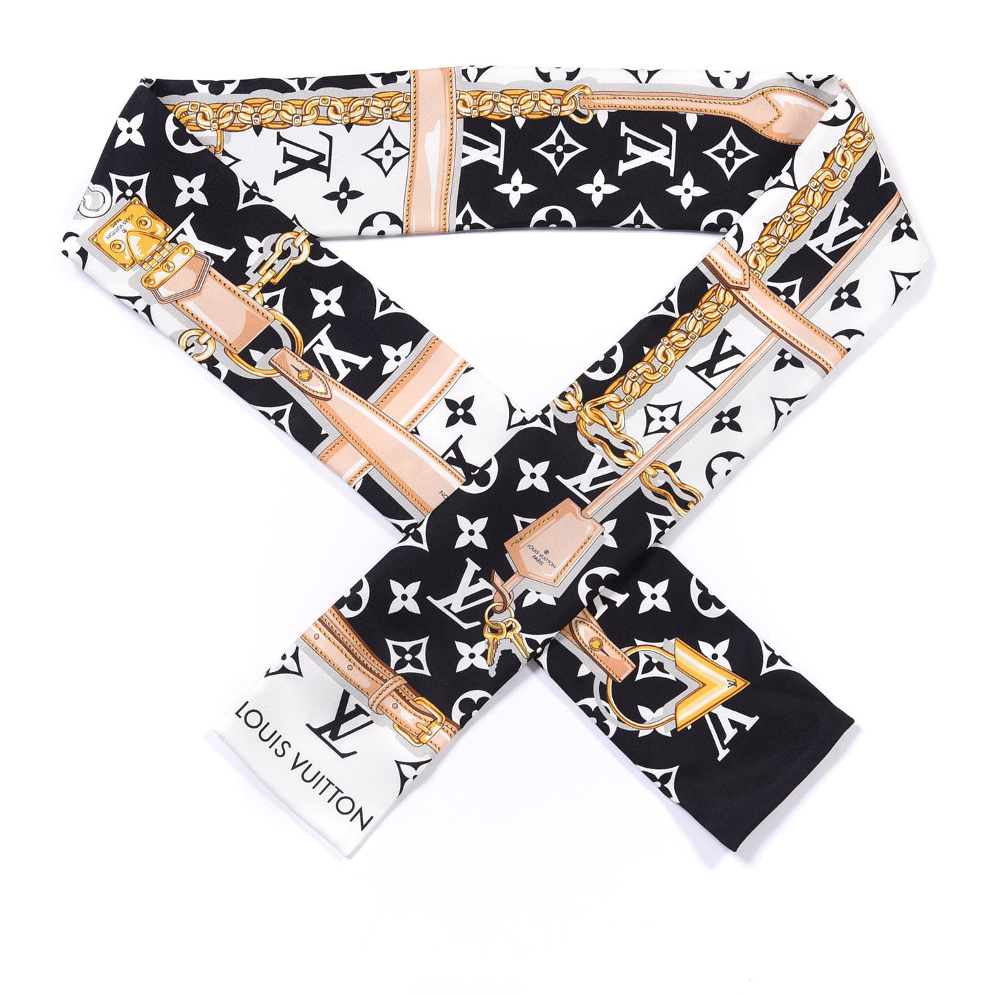 Silk Monogram Confidential Bandeau Black