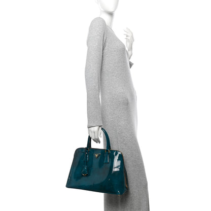 Prada Spazzolato Medium Promenade Tote Pavone Fume 2 of 14