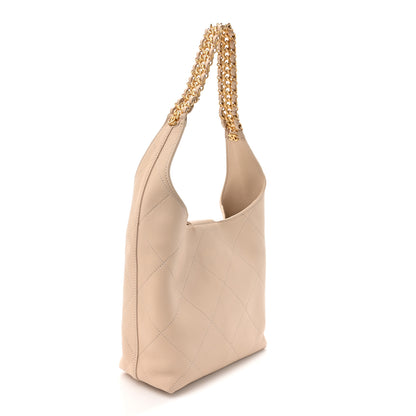 Chanel Shiny Lambskin Quilted Small Hobo Beige 3 of 12