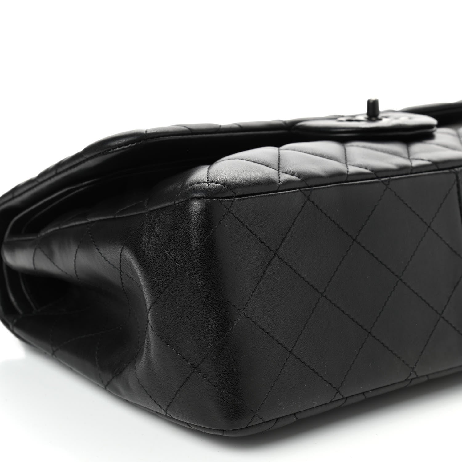 Chanel Lambskin Quilted Jumbo Double Flap So Black 9 of 16
