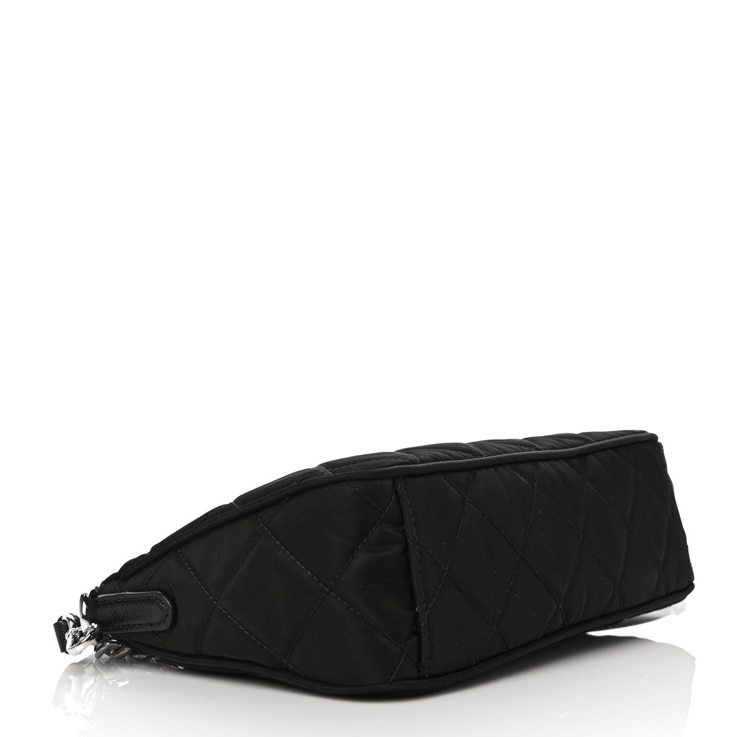 Nylon Tessuto Impuntu Quilted Crossbody Bag Black