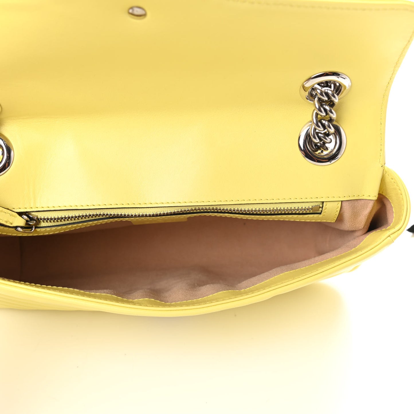 Calfskin Matelasse Small GG Marmont Shoulder Bag Banana