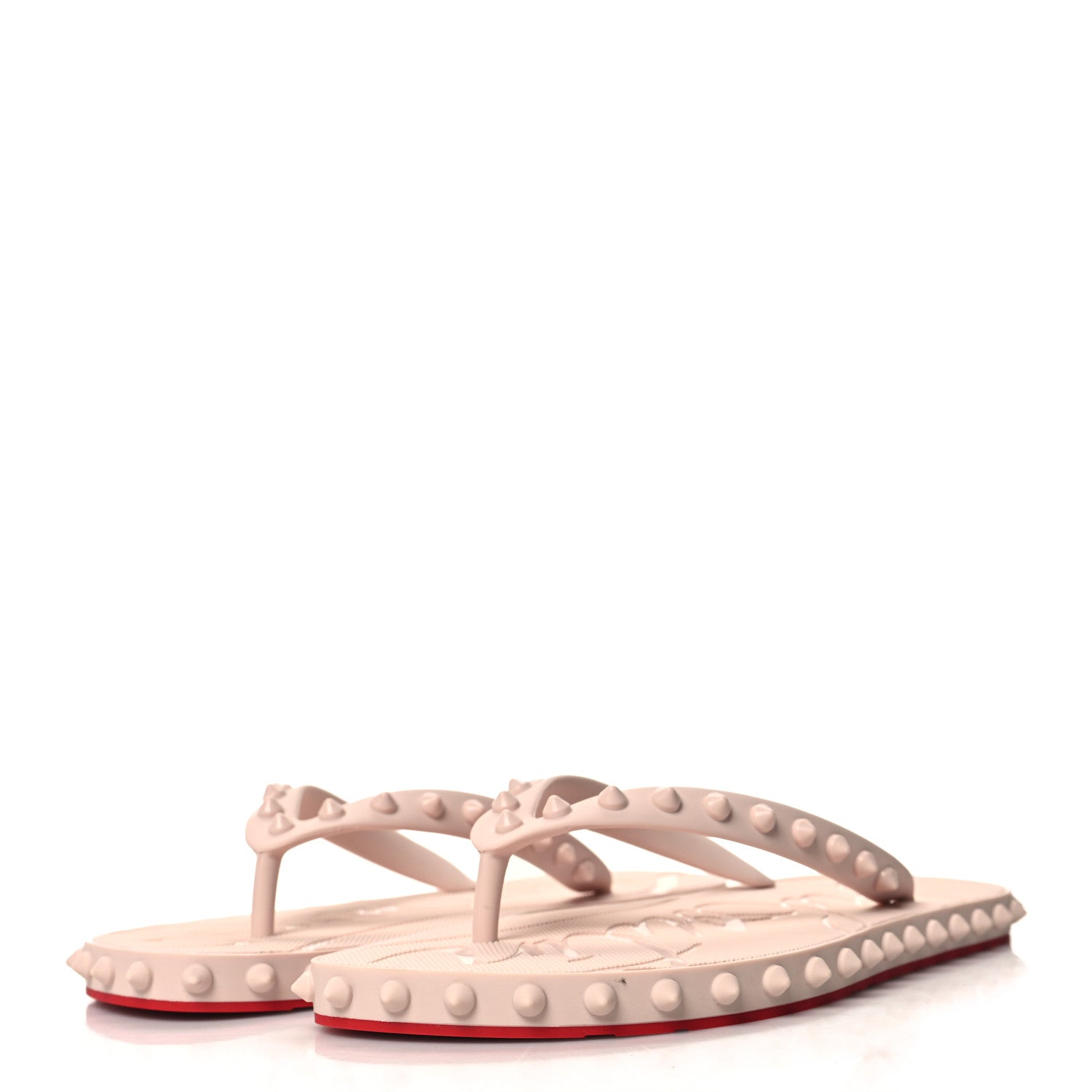 Christian Louboutin Rubber Spike Super Loubi Flip Flop Sandals 37 Leche 3 of 7