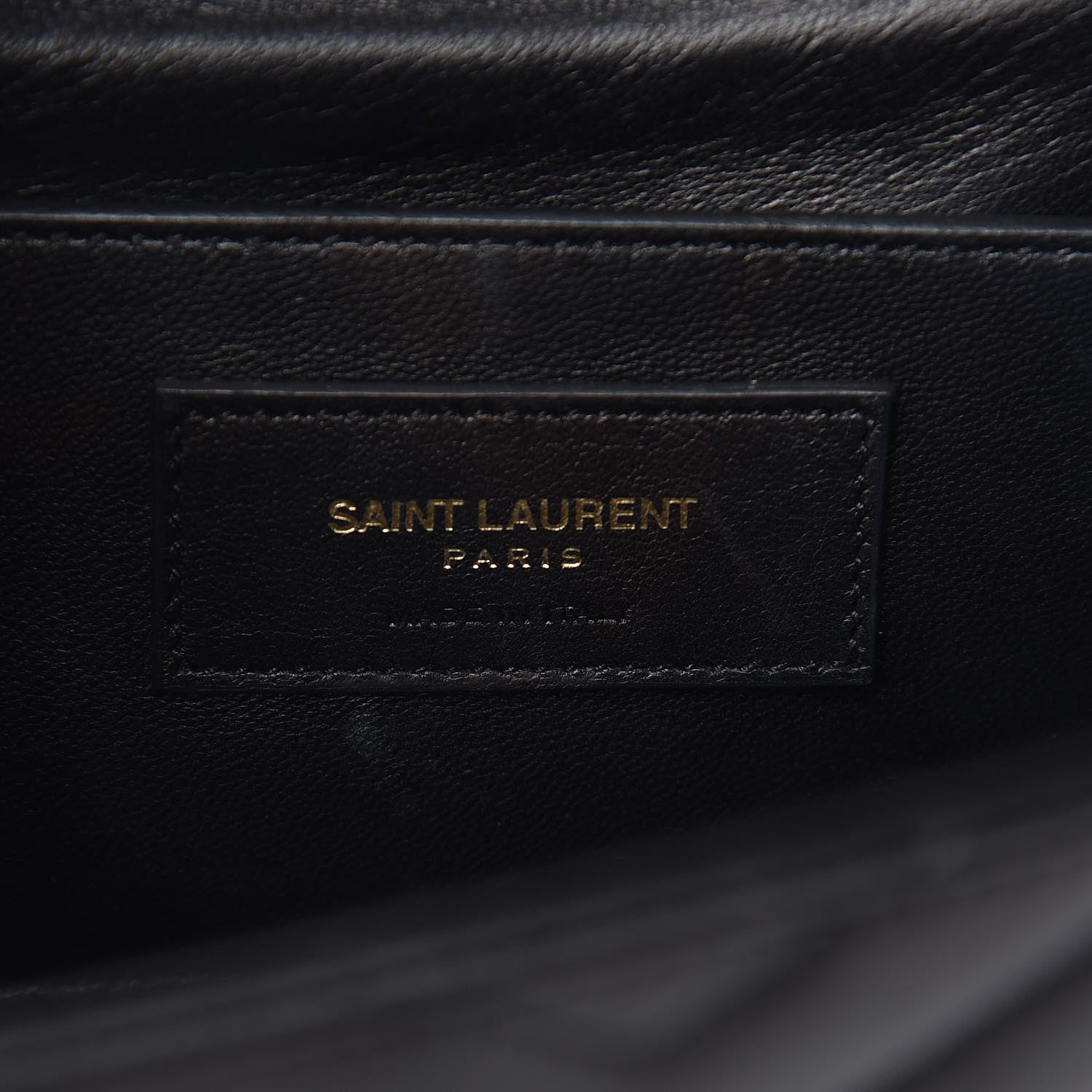 Saint Laurent Lambskin Matelasse Chevron Medium Monogram Satchel Black 6 of 10