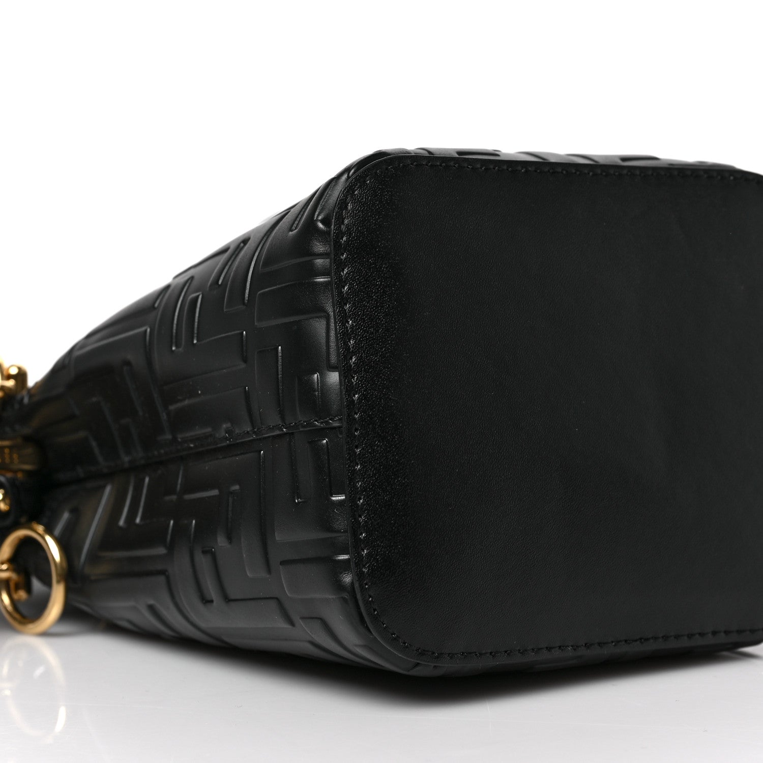 Fendi Vitello Liberty F is Fendi FF 1974 Embossed Mini Mon Tresor Bucket Bag Black 7 of 8