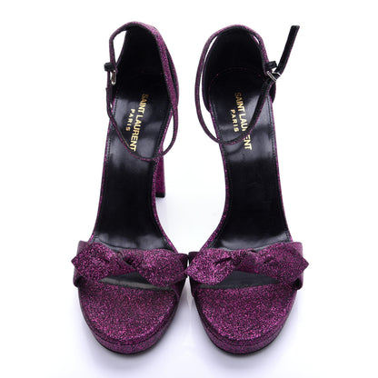 Saint Laurent Glitter Hall Platform Sandals 39.5 Purple 7 of 13