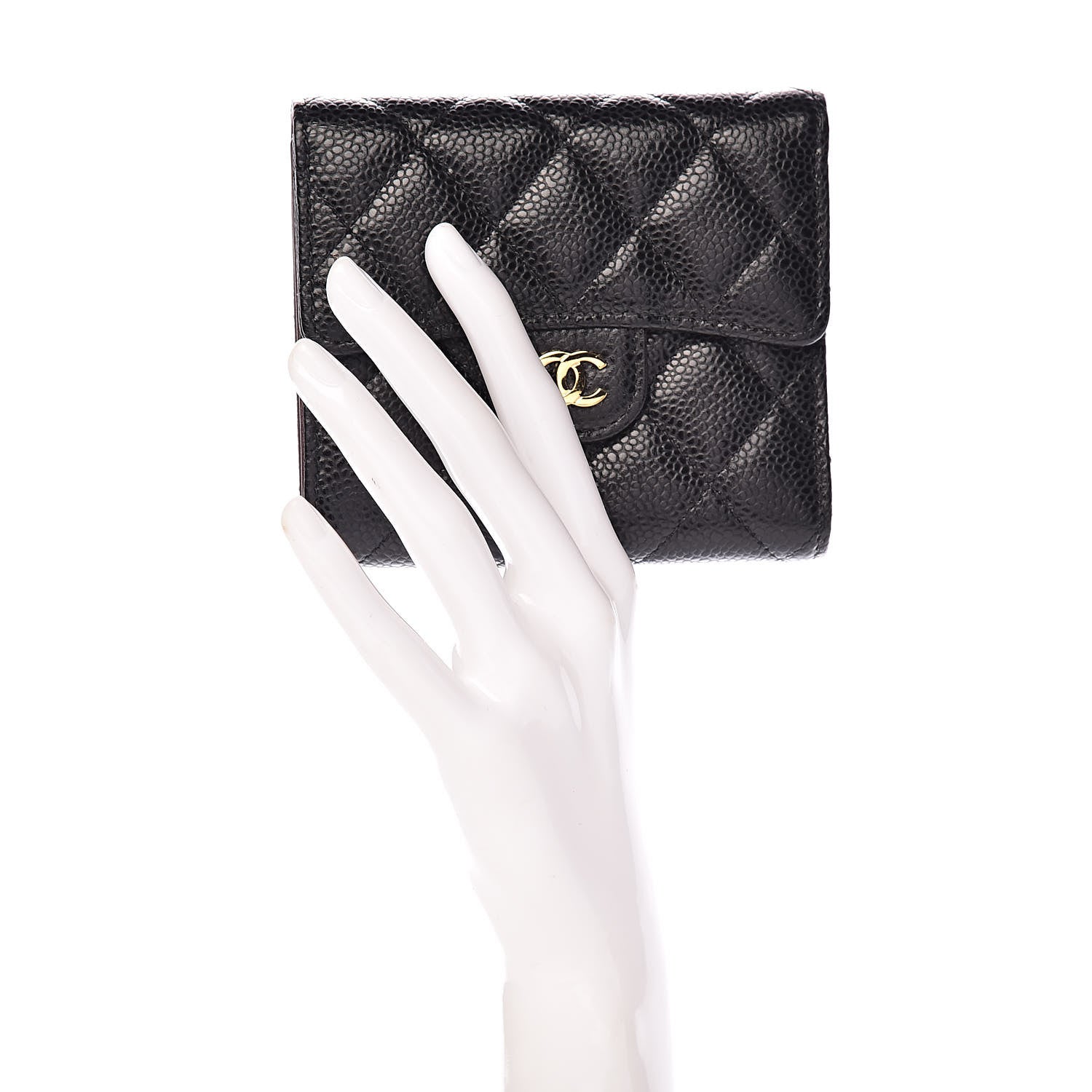 Chanel Caviar Quilted Compact Flap Wallet Black 2 of 10