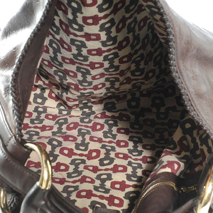 Gucci Guccissima Large Horsebit Chain Hobo Chocolate Brown 7 of 9