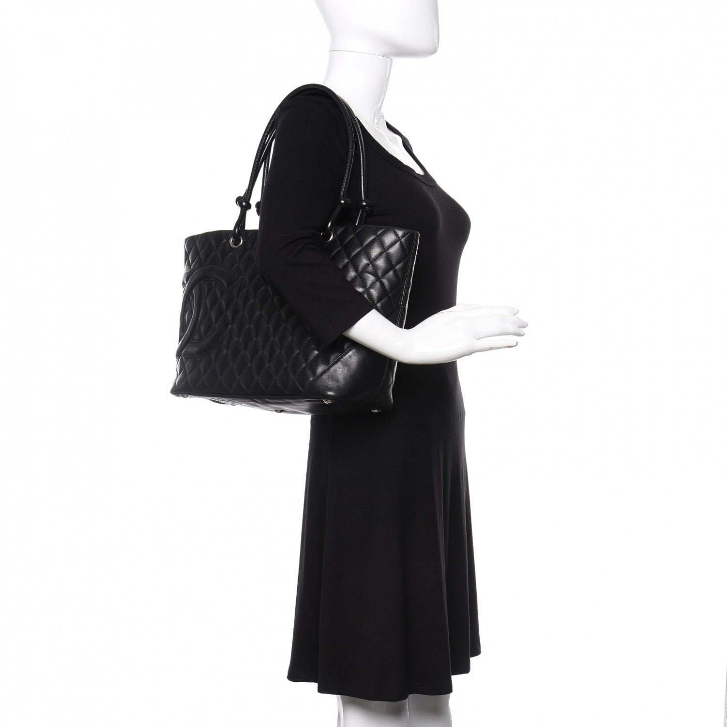 Chanel Calfskin Quilted Large Cambon Tote Black 2 of 10