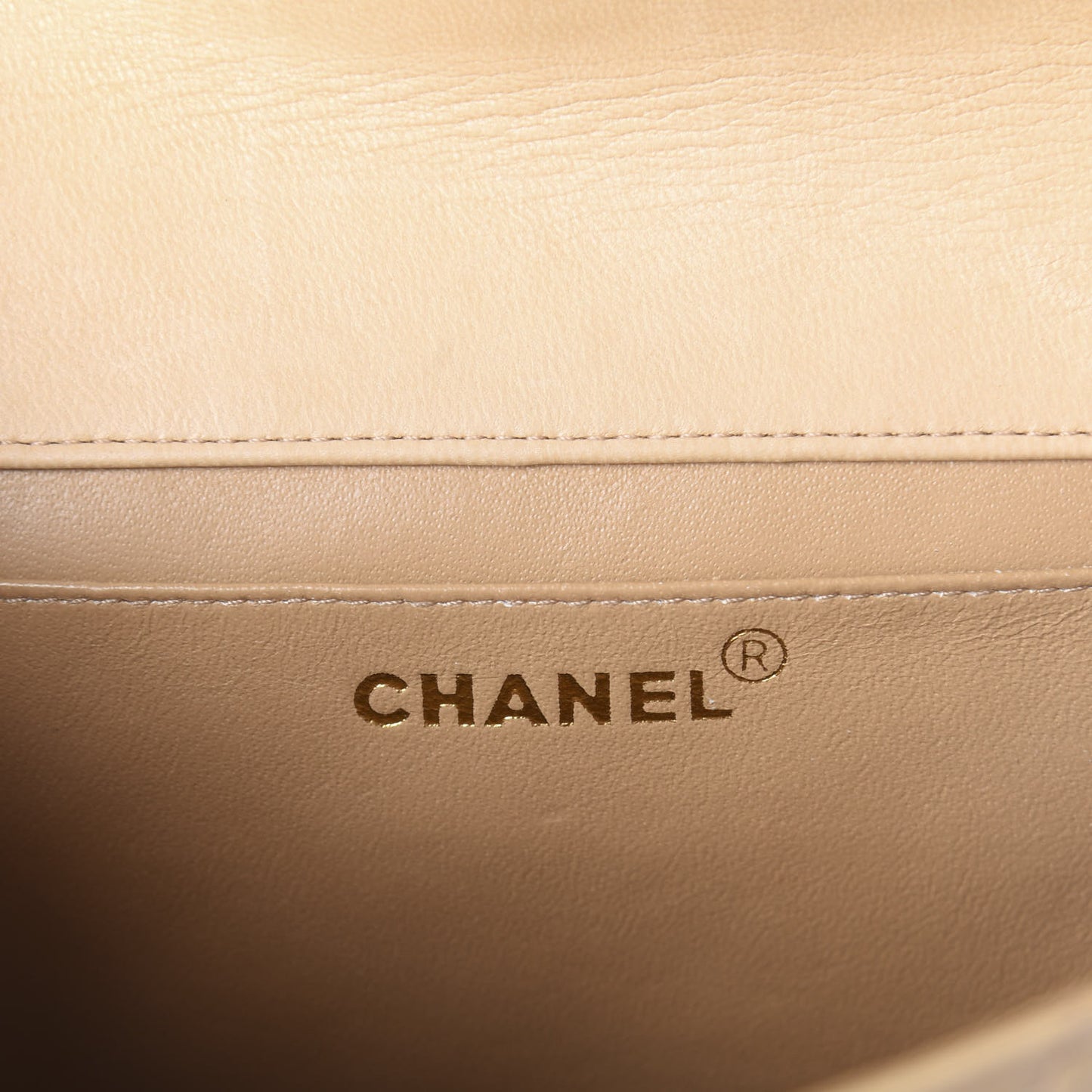 Lambskin Quilted Small Single Flap Beige Clair