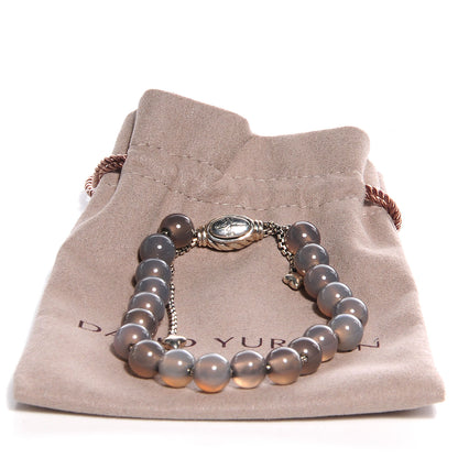 David Yurman Sterling Silver Moonstone Spiritual Beads 8mm Bracelet Grey 3 of 5