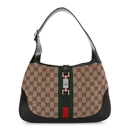 Gucci Monogram Web Jackie O Hobo Dark Brown 1 of 16