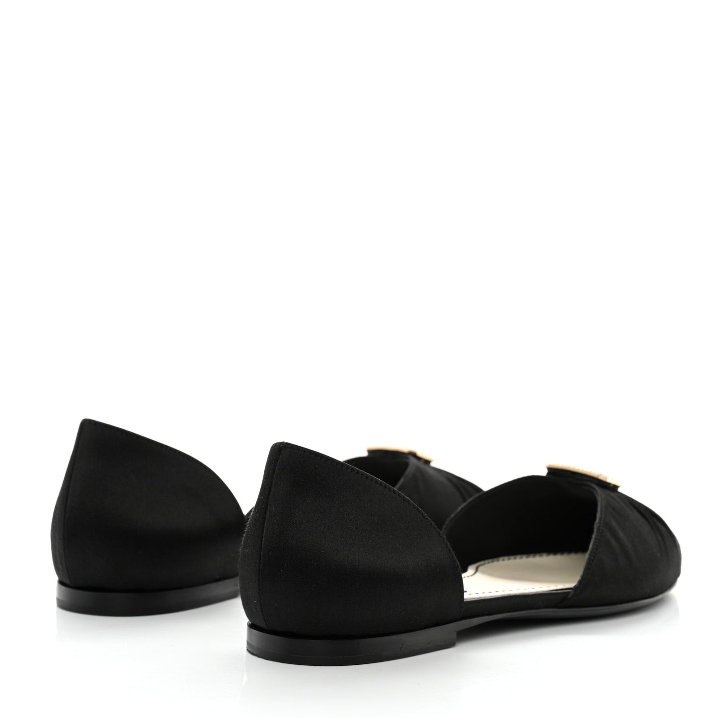 Satin Diamante CC Flats 37 Black