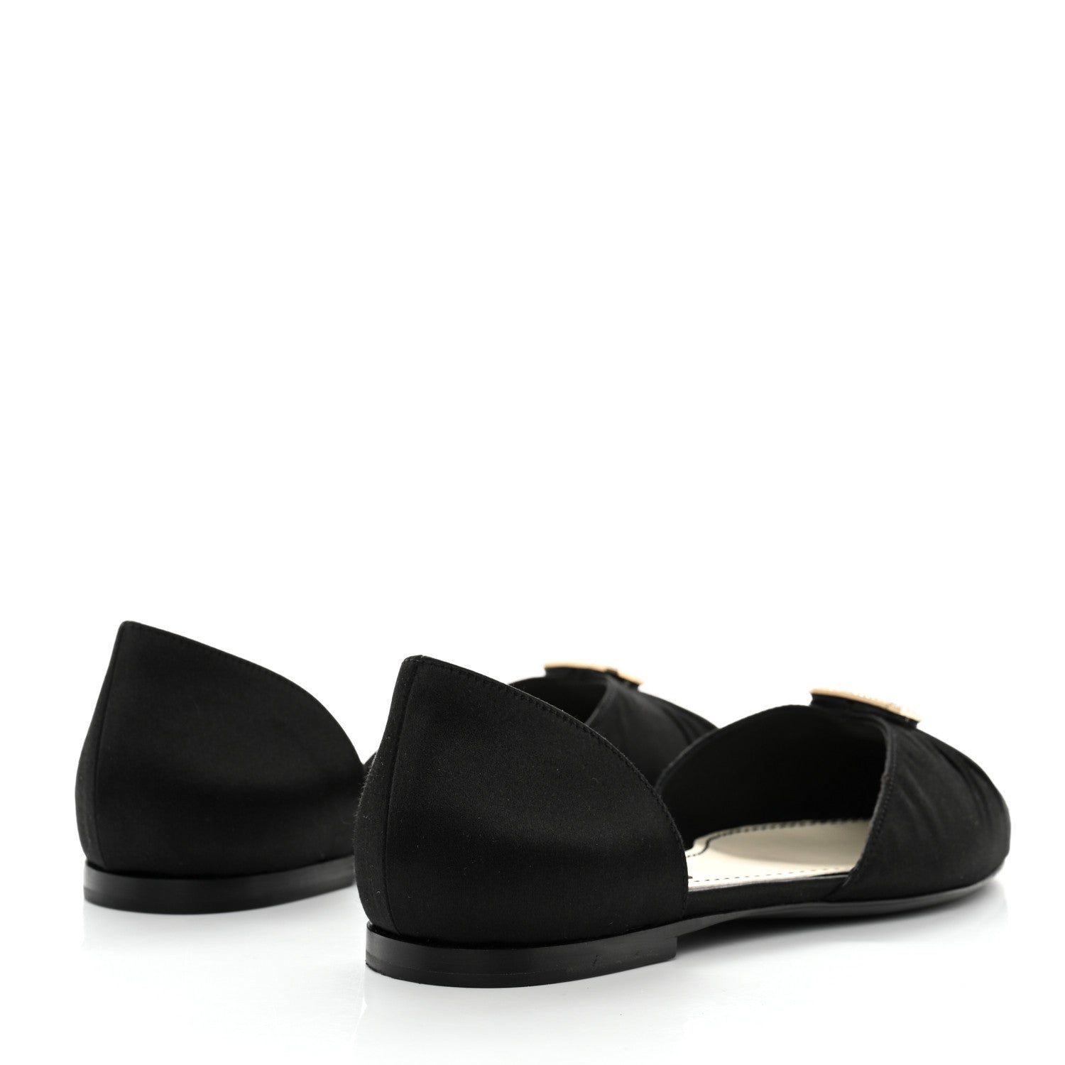 Chanel Satin Diamante CC Flats 37 Black 4 of 8