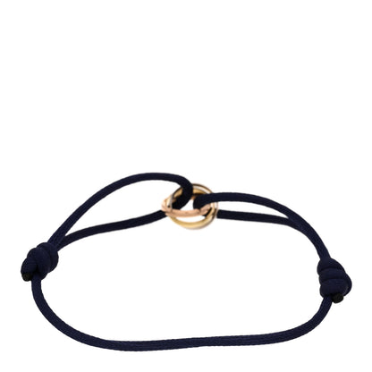 Cartier 18K Pink Yellow White Gold Trinity Adjustable Cord Bracelet Blue 2 of 3