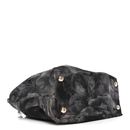 Valentino Garavani Nylon Small Floral Tote Black Grey 4 of 10
