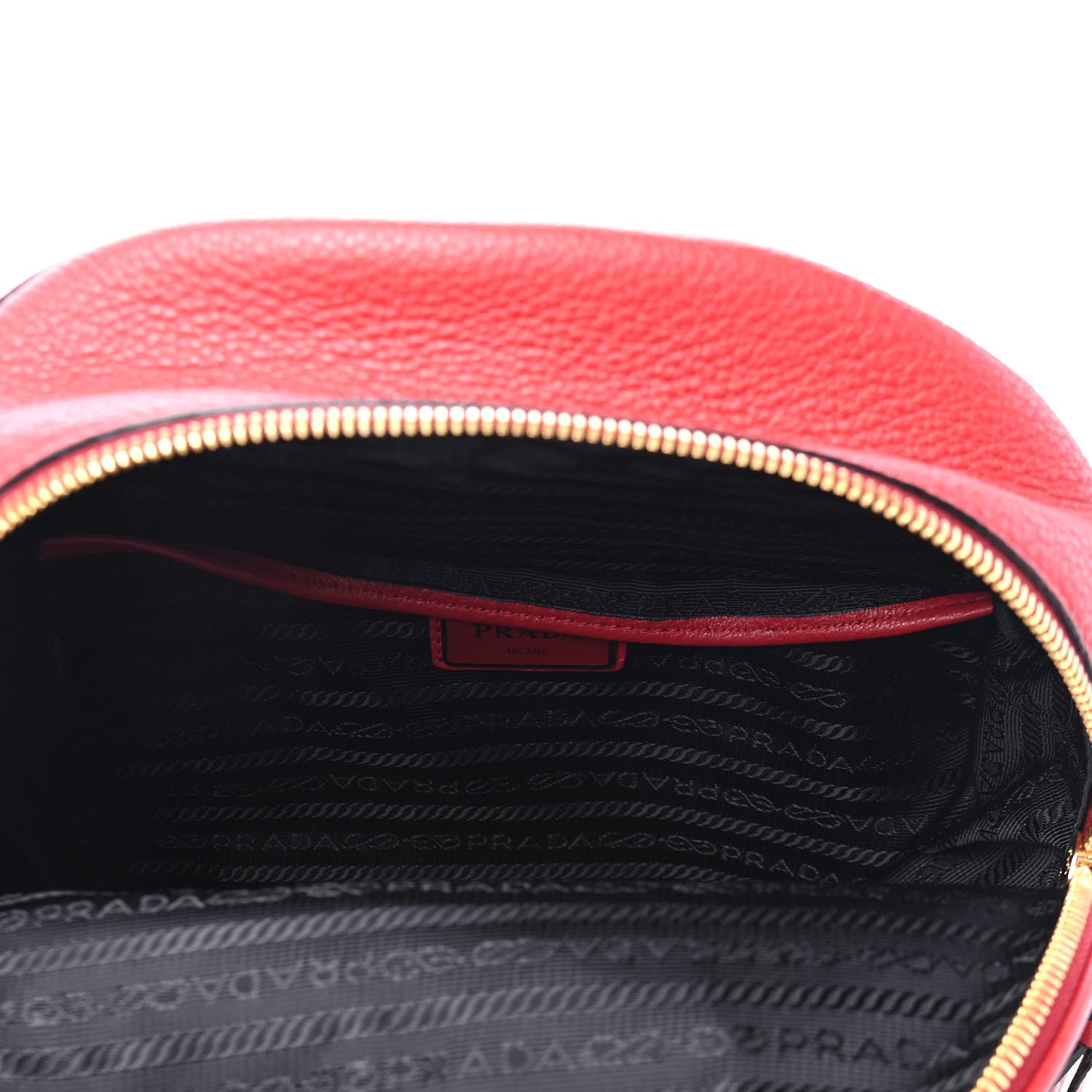Prada Vitello Daino Zip Backpack Rosso 4 of 5