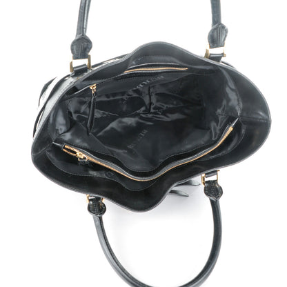 Burberry Lambskin Bridle Calfskin Medium Landscape Lynher Tote Black 5 of 10
