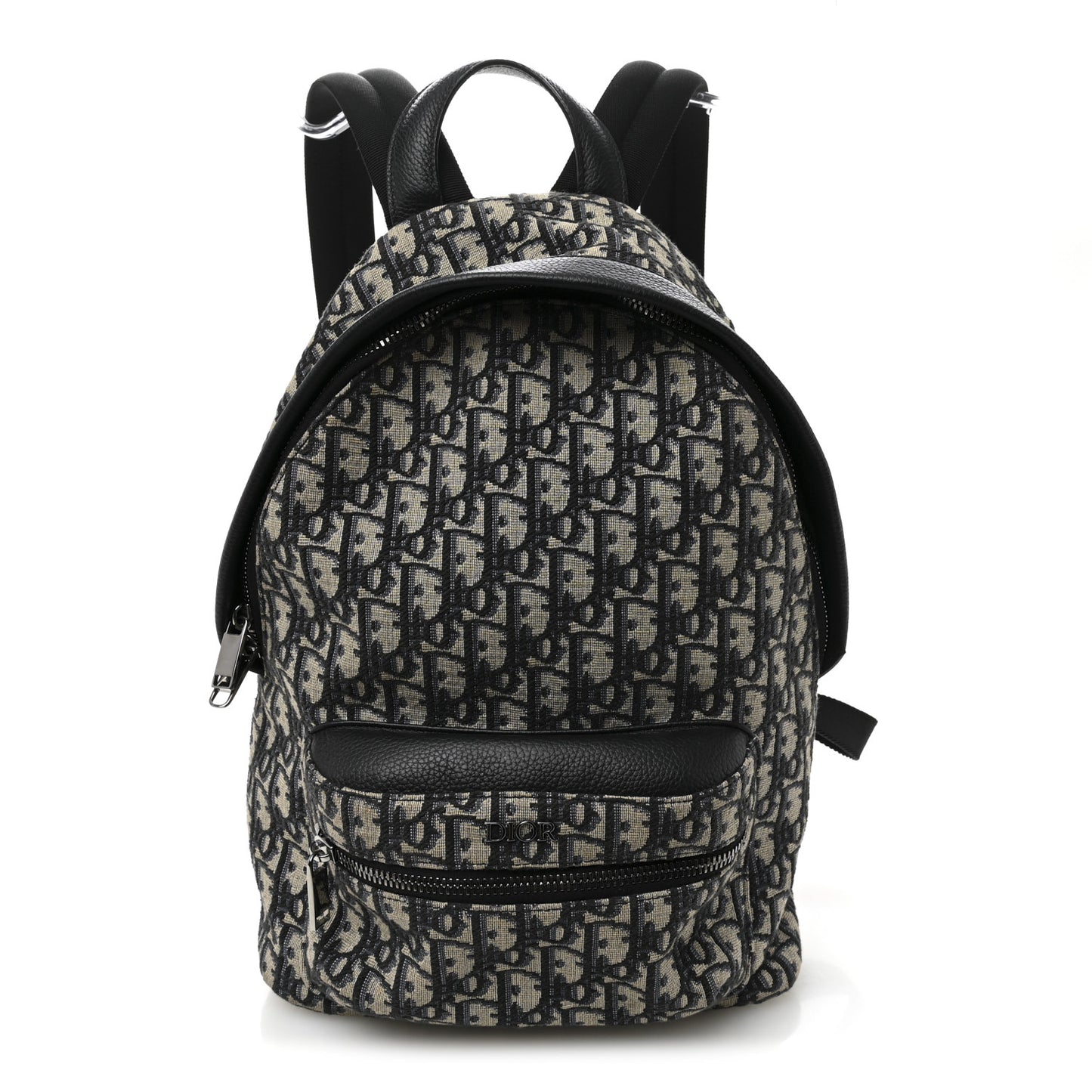 Oblique Calfskin Rider Kid's Backpack Beige Black