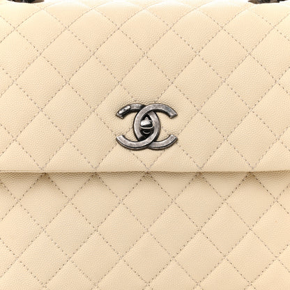 Chanel Caviar Lizard Quilted Medium Coco Handle Flap Ivory 9 of 12