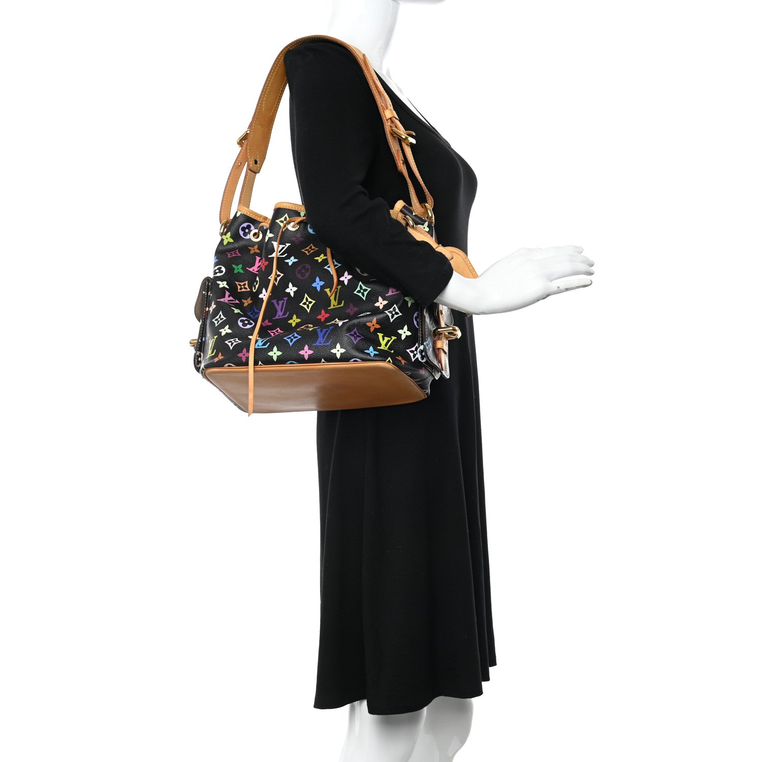 Louis Vuitton Monogram Multicolor Petit Noe Black 3 of 10