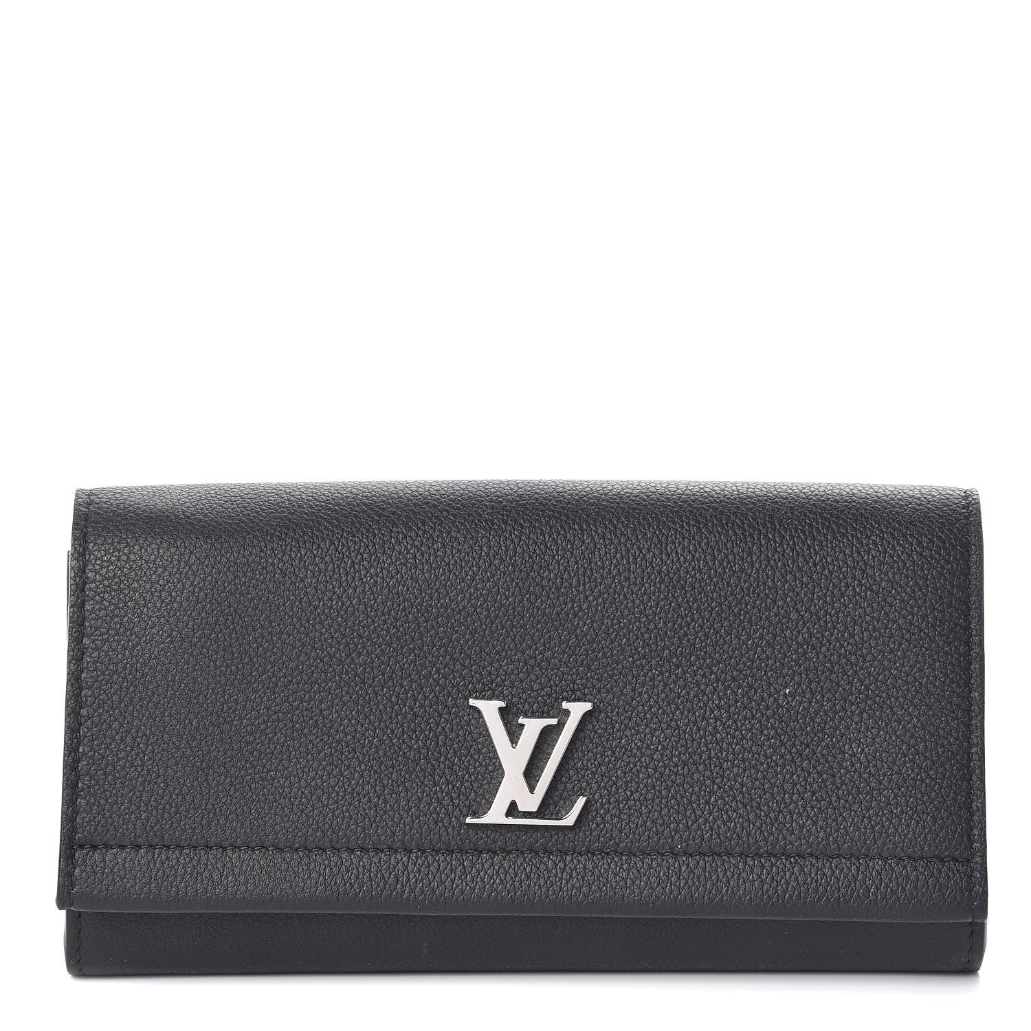 Louis Vuitton Calfskin Lockme II Wallet Black 1 of 7