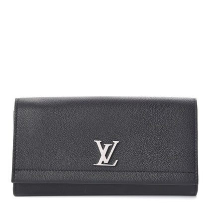 Louis Vuitton Calfskin Lockme II Wallet Black 1 of 7