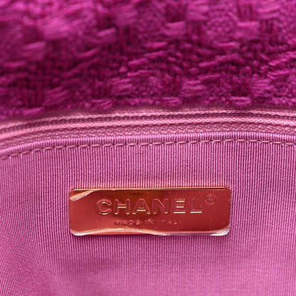 Chanel Tweed Quilted Medium Chanel 19 Flap Magenta 6 of 10