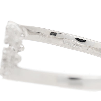 Gucci 18K White Gold Diamond Running Double G Ring 54 7 5 of 6