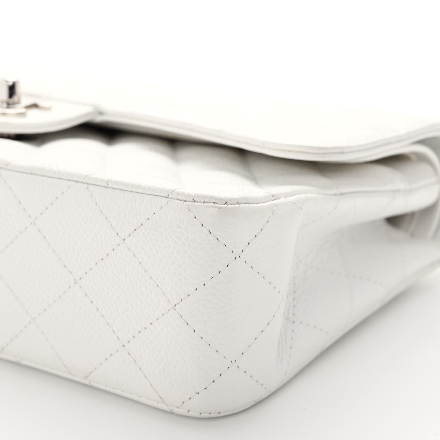 Chanel Caviar Quilted Medium Double Flap White 10 of 10
