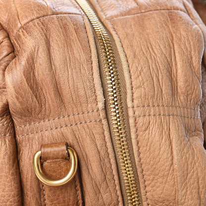 Prada Cervo Deerskin Gaufre Dome Satchel Naturale 29 of 30