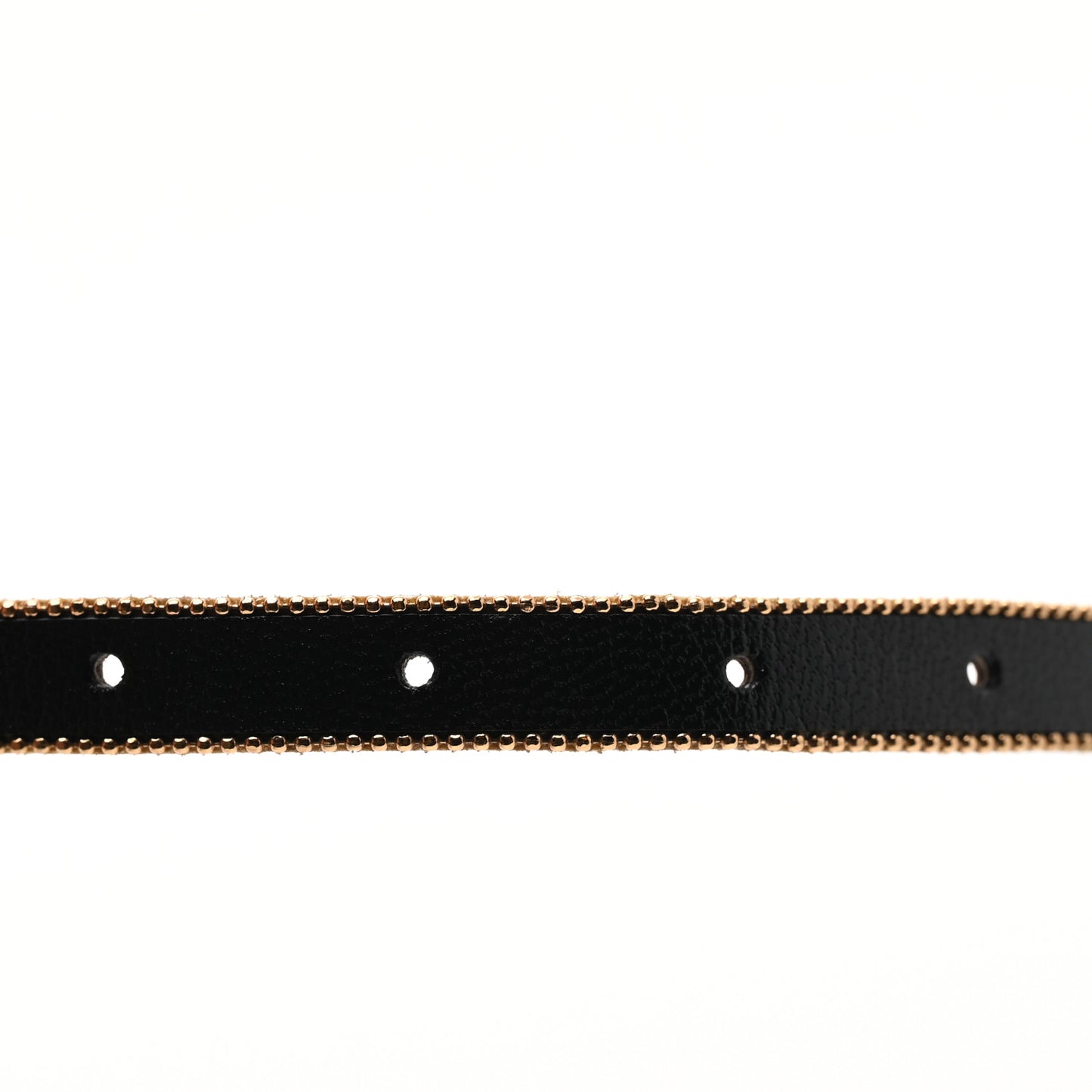 Calfskin Crystal Embellished Double G Choker Necklace Black