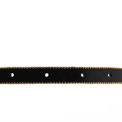 Gucci Calfskin Crystal Embellished Double G Choker Necklace Black 6 of 8