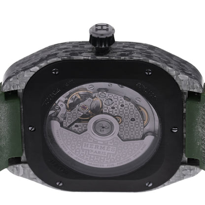 Hermes Glass Fiber Ceramic Rubber 39mm H08 Automatic Watch Vert 4 of 5