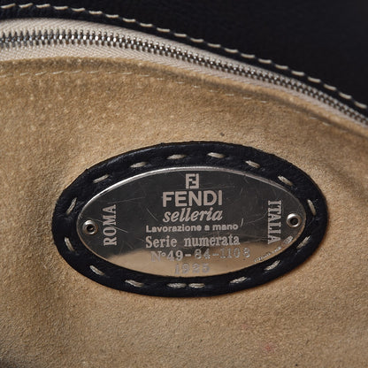 Fendi Calfskin Romano Selleria Roll Tote Black 6 of 20
